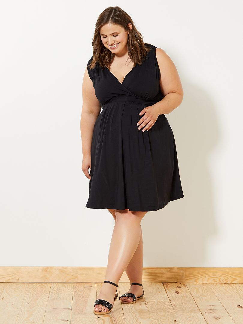 Vestido premamá cruzado negro - Kiabi