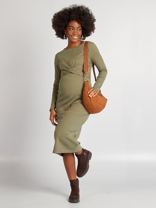 Vestido premamá de canalé - Kiabi