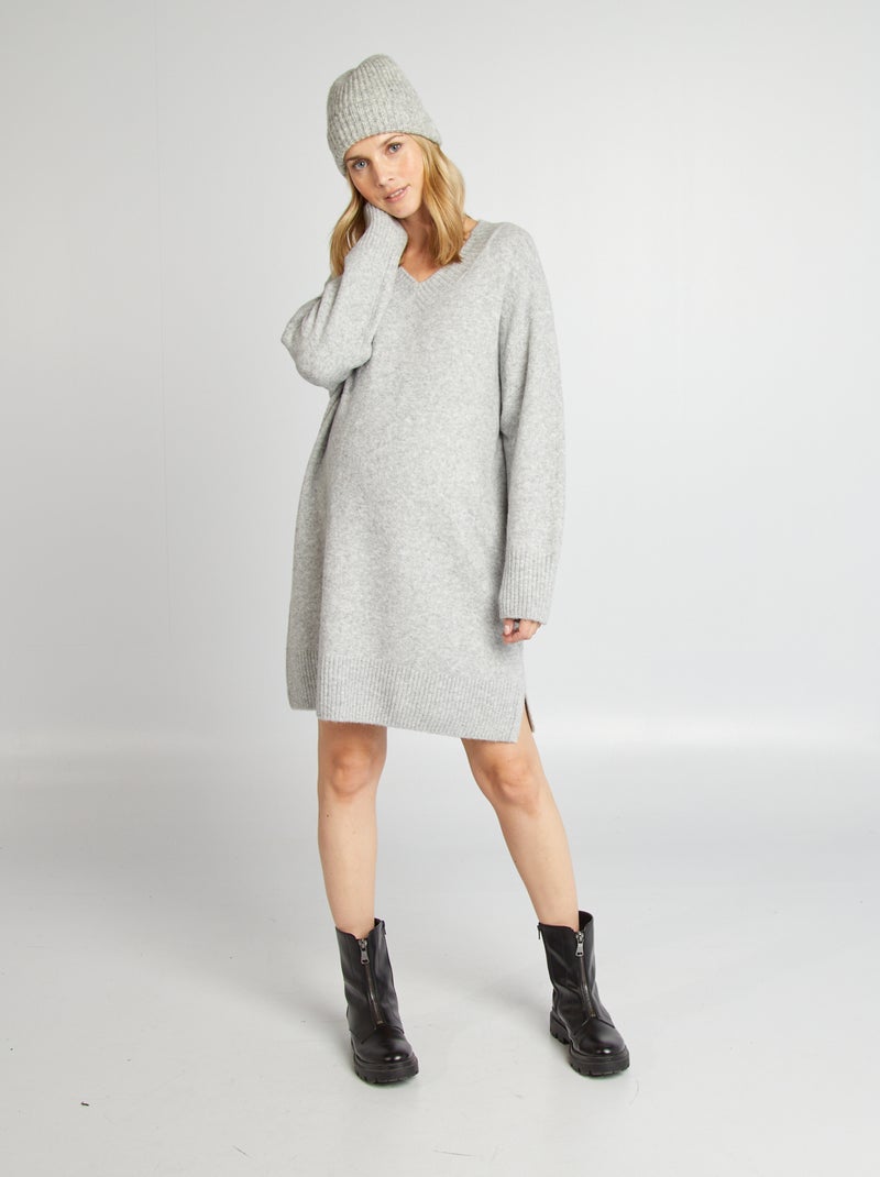Vestido premamá de punto GRIS - Kiabi