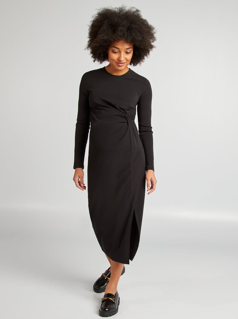 Vestido premamá entallado negro - Kiabi