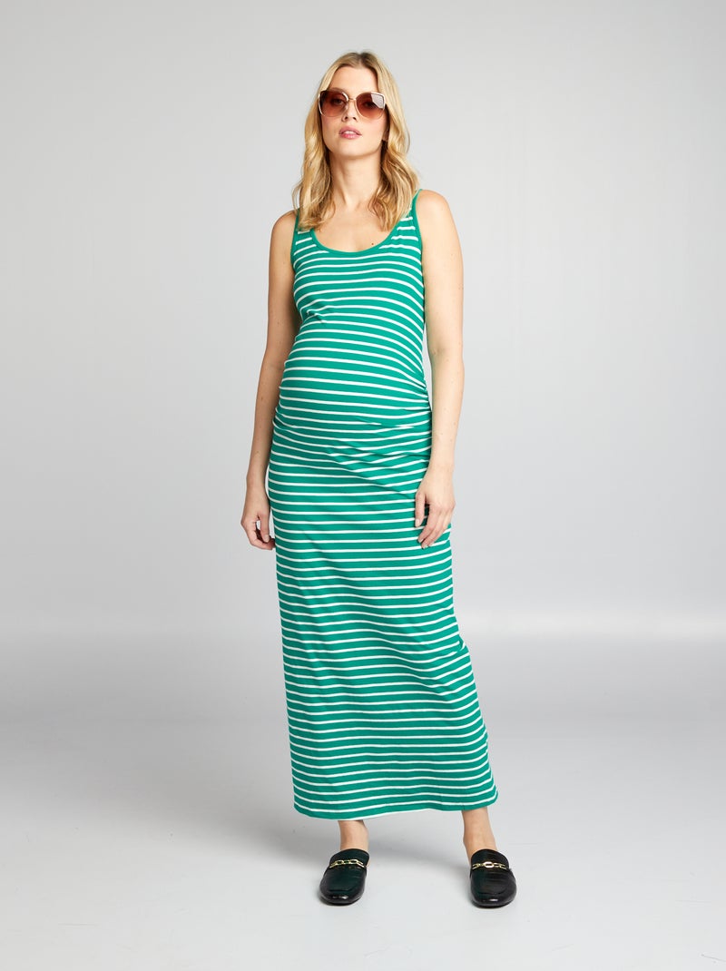 Vestido premamá largo VERDE - Kiabi