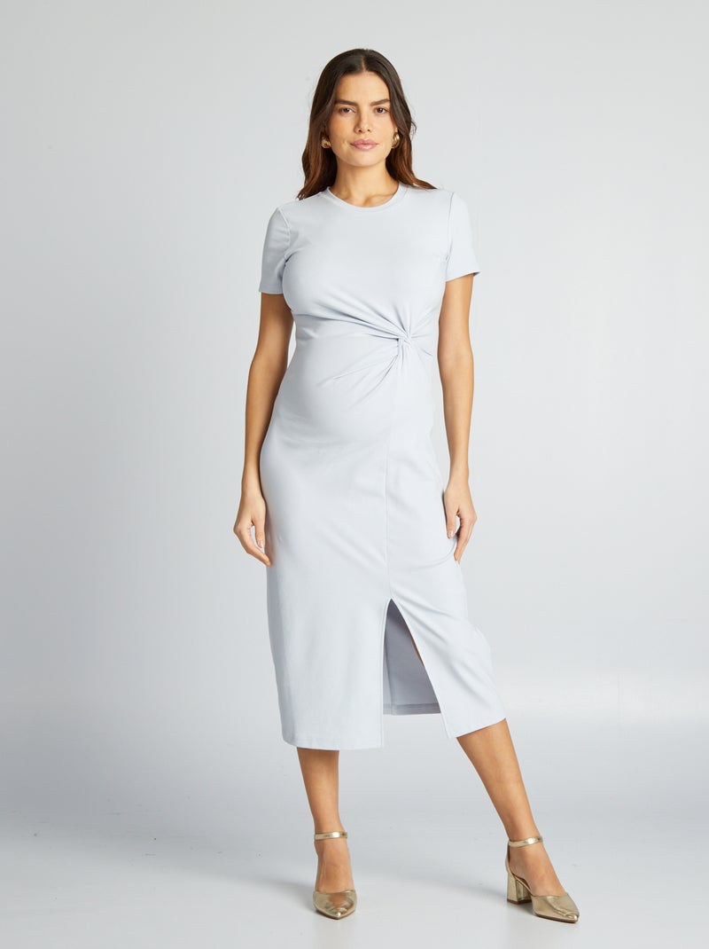 Vestido premamá largo y elástico AZUL - Kiabi