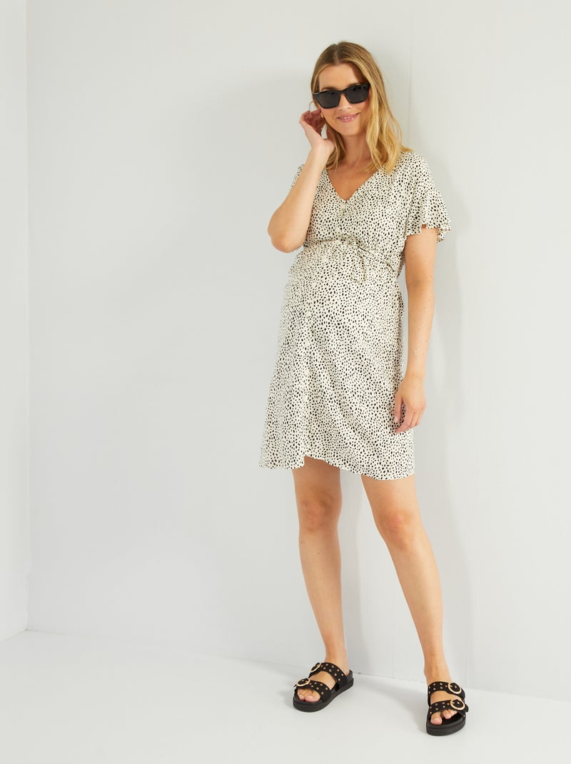 Vestido premamá recto liso BLANCO - Kiabi