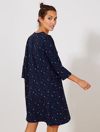 Vestido recto con manga 3/4 - Kiabi