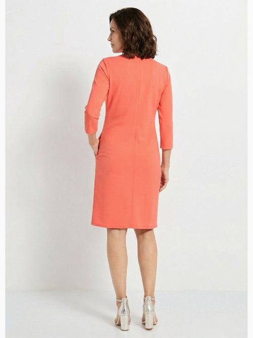Vestido recto con mangas 3/4 en punto suave - Afibel - Kiabi