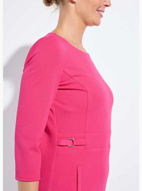 Vestido recto con mangas 3/4 en punto suave - Afibel - Kiabi