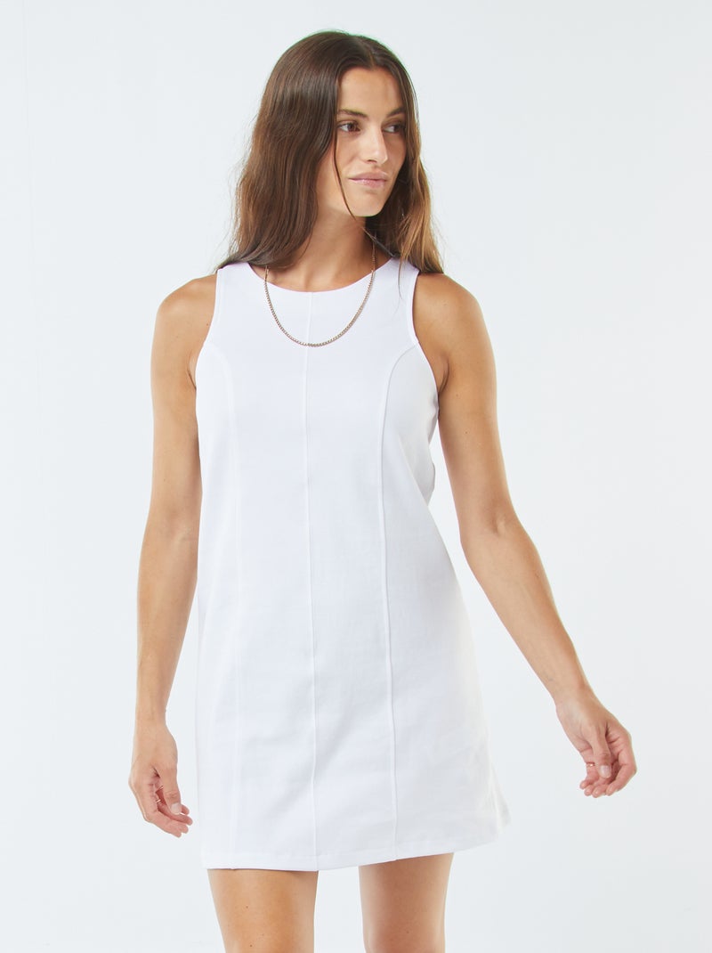 Vestido recto corto Blanco - Kiabi