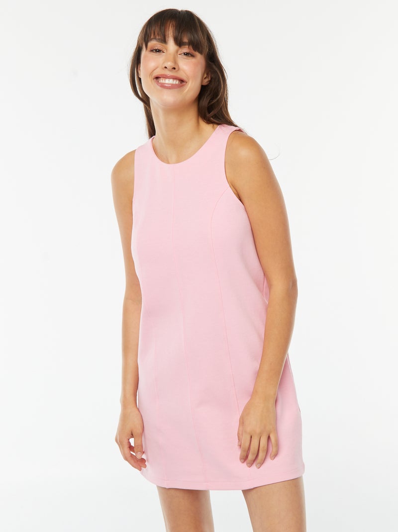 Vestido recto corto rosa - Kiabi