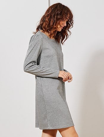 Vestido recto estampado 'pata de gallo' - Kiabi