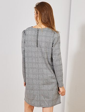 Vestido recto estampado 'príncipe de Gales' - Kiabi