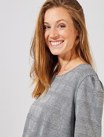 Vestido recto estampado 'príncipe de Gales' - Kiabi