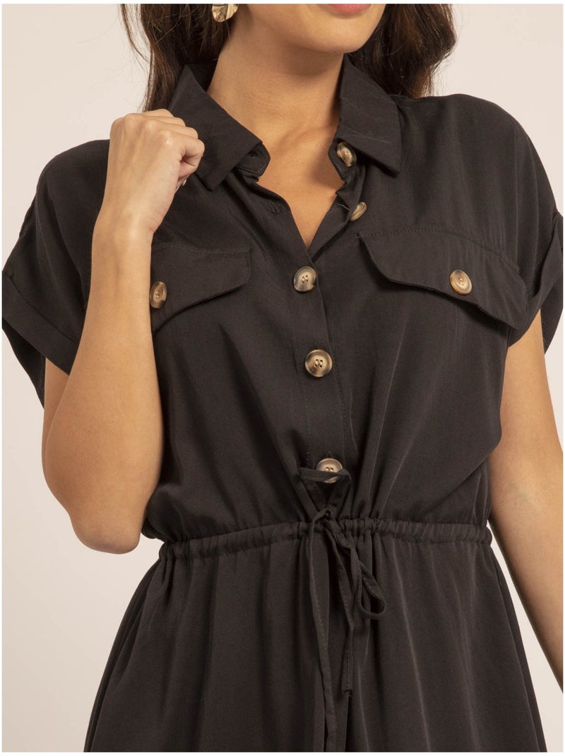 Vestido sahariano IBELLE Negro - Kiabi