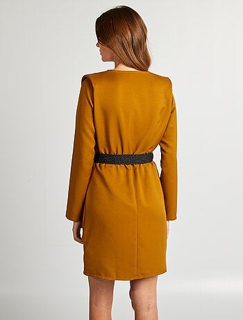 Vestido satinado con escote cruzado