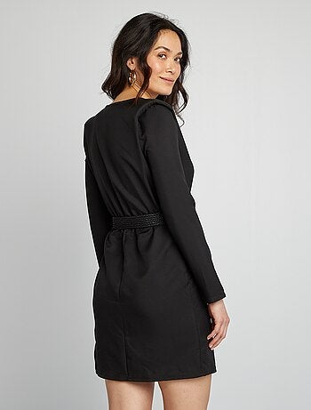 Vestido satinado con escote cruzado