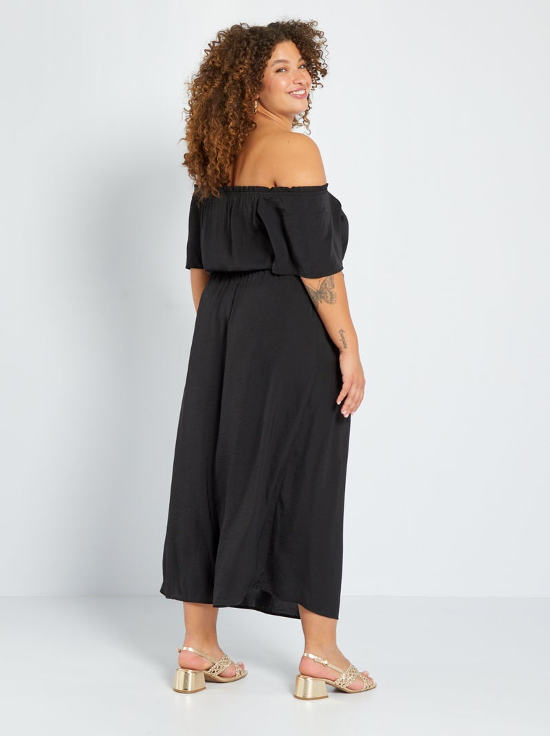 Vestido satinado Negro - Kiabi