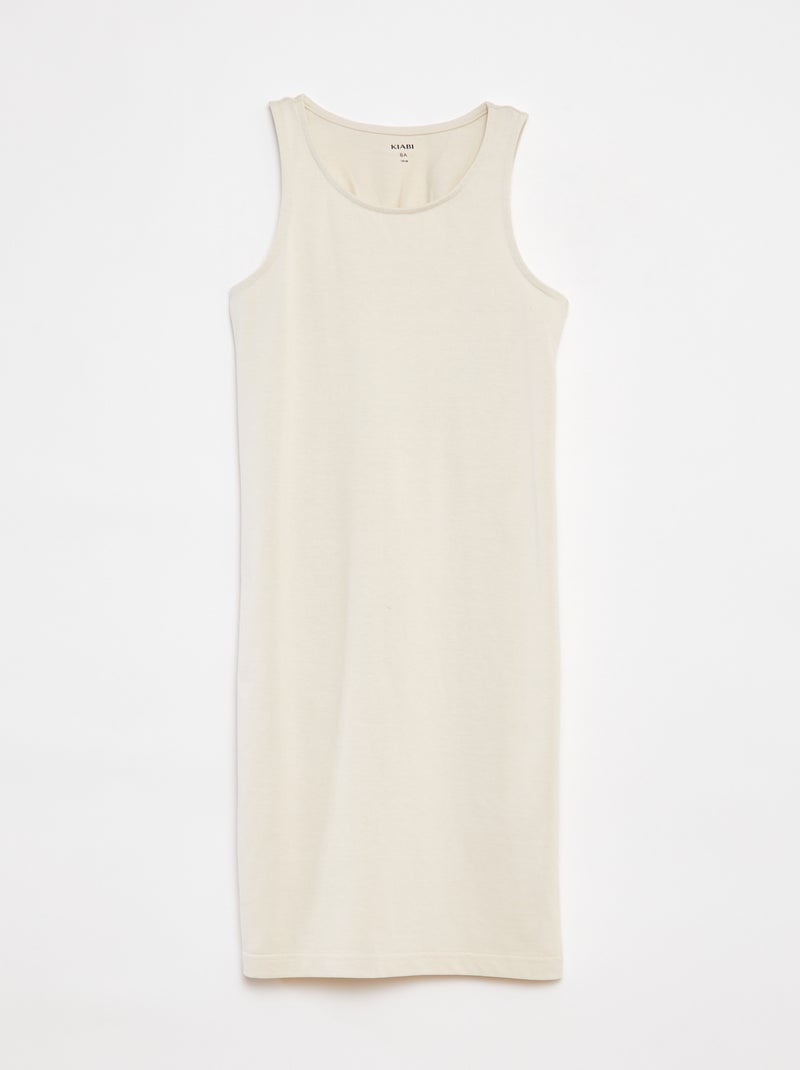 Vestido sin mangas con abertura en la espalda Beige - Kiabi