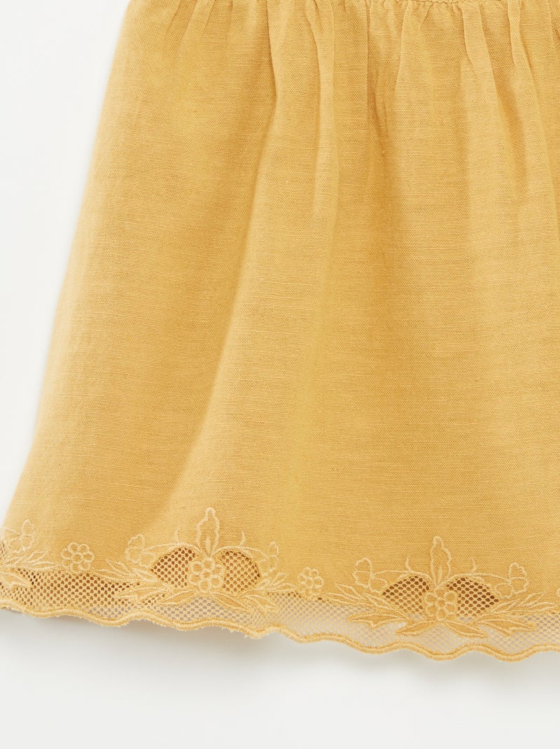 Vestido sin mangas con bordado BEIGE - Kiabi