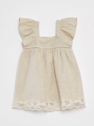 Vestido sin mangas con bordado