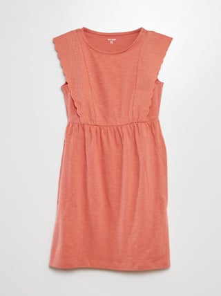 Vestido sin mangas con bordado inglés