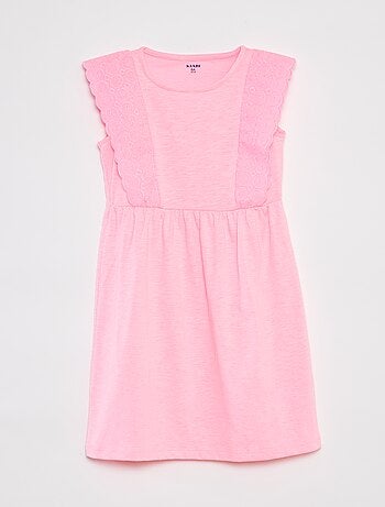 Vestido sin mangas con bordado inglés