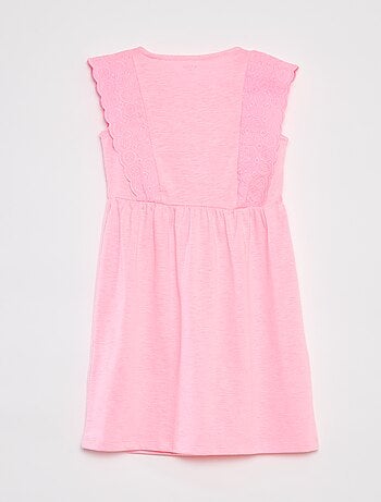 Vestido sin mangas con bordado inglés