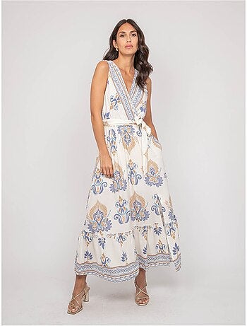 Vestido sin mangas con escote cruzado ILDEMA
