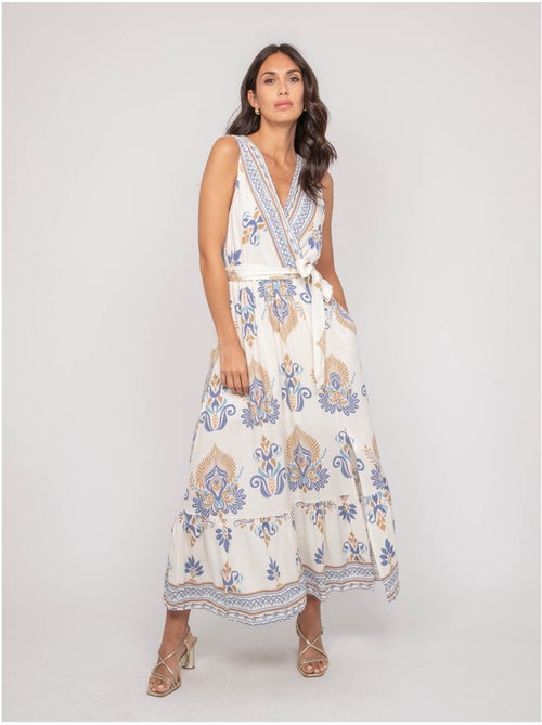 Vestido sin mangas con escote cruzado ILDEMA - Kiabi Vestido sin mangas con escote cruzado ILDEMA - Kiabi