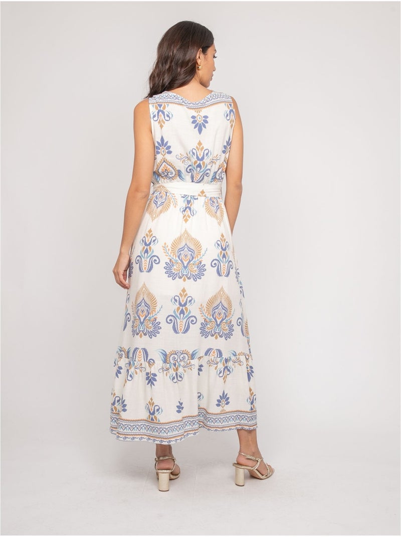 Vestido sin mangas con escote cruzado ILDEMA Azul - Kiabi