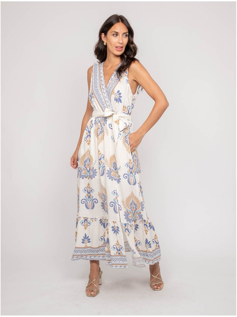 Vestido sin mangas con escote cruzado ILDEMA Azul - Kiabi