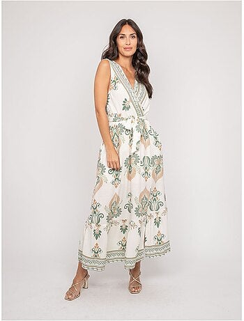 Vestido sin mangas con escote cruzado ILDEMA