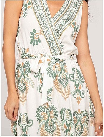 Vestido sin mangas con escote cruzado ILDEMA