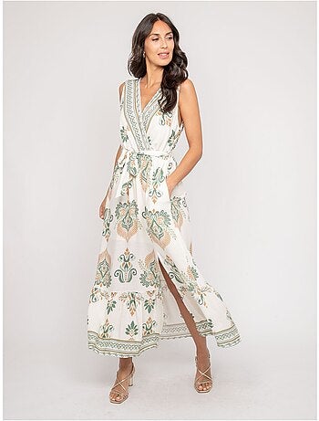 Vestido sin mangas con escote cruzado ILDEMA