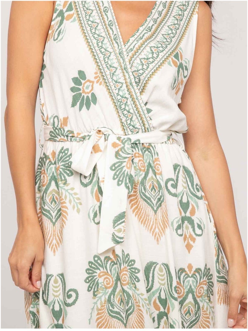 Vestido sin mangas con escote cruzado ILDEMA Verde - Kiabi