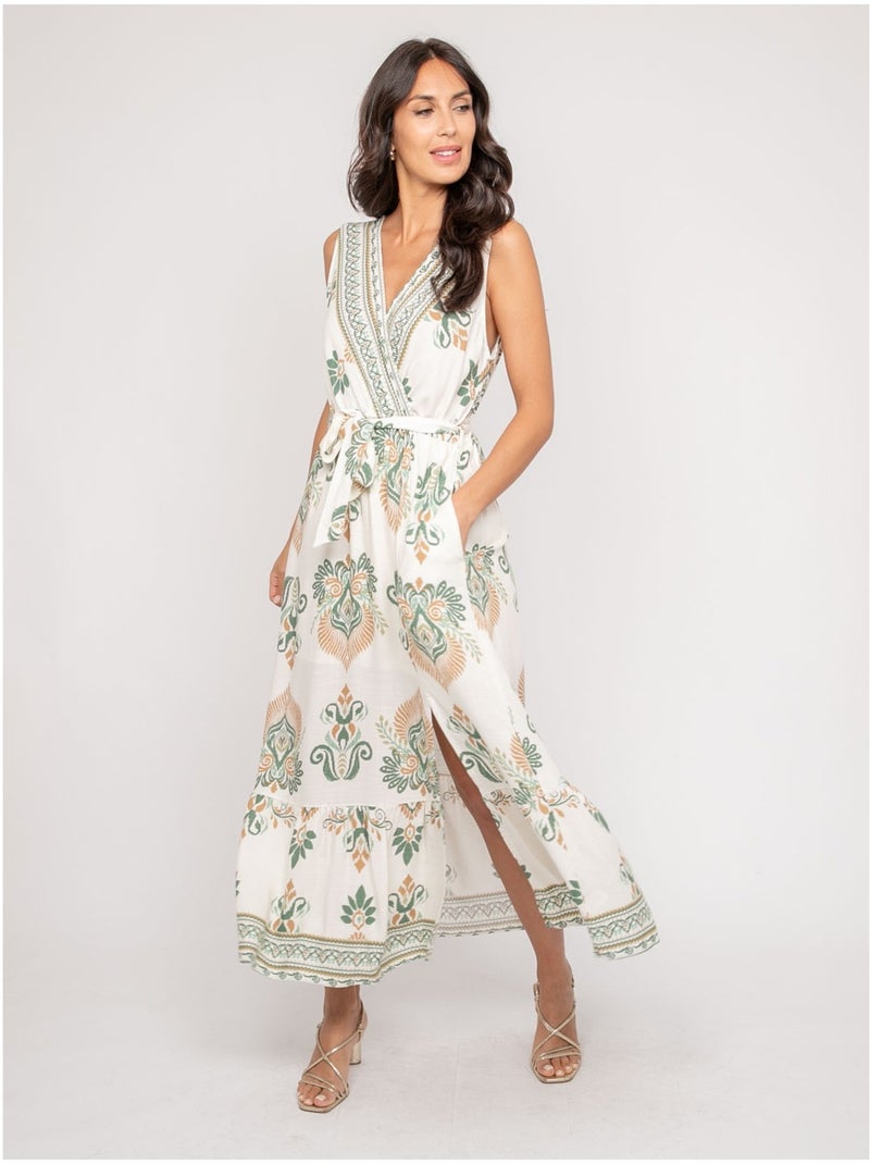 Vestido sin mangas con escote cruzado ILDEMA Verde - Kiabi