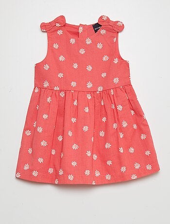 Vestido Niña Algodón Orgánico Rosa / 6-12M, 1-2 años, 2-3 años