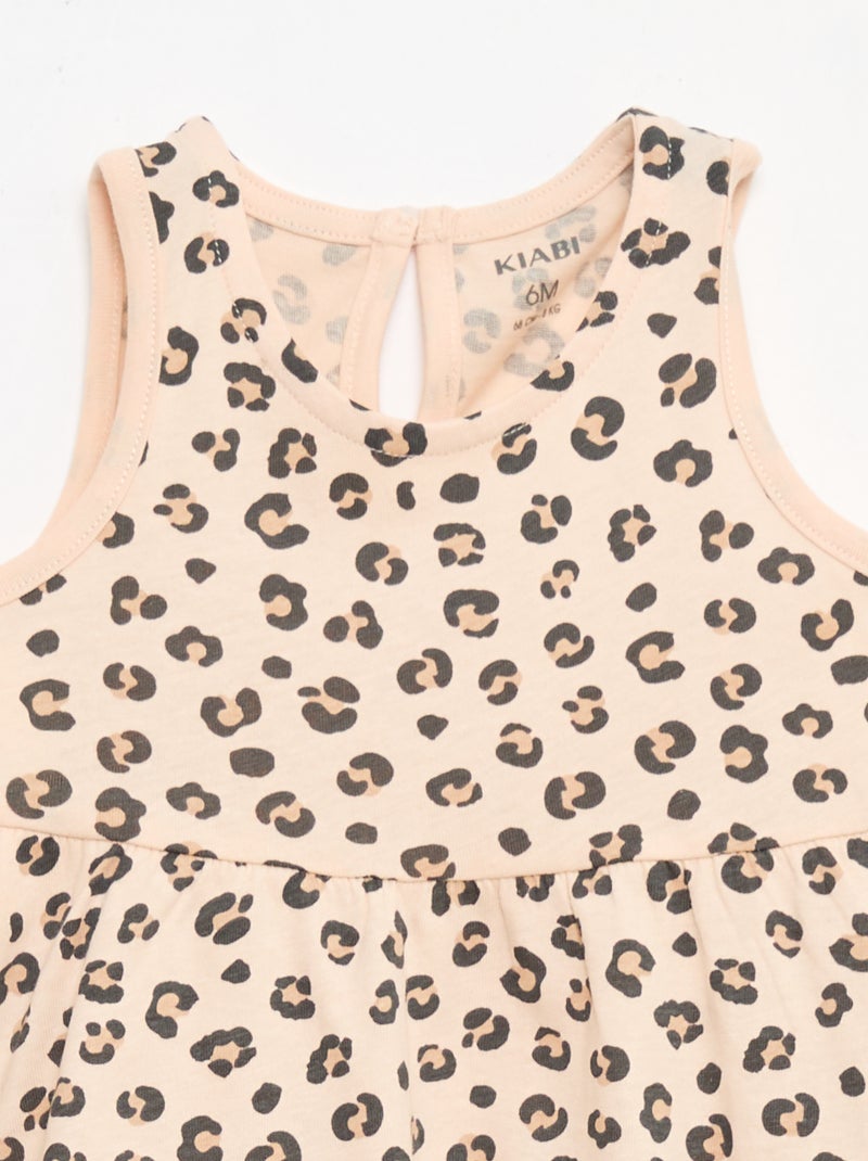 Vestido sin mangas con mensaje Beige - Kiabi