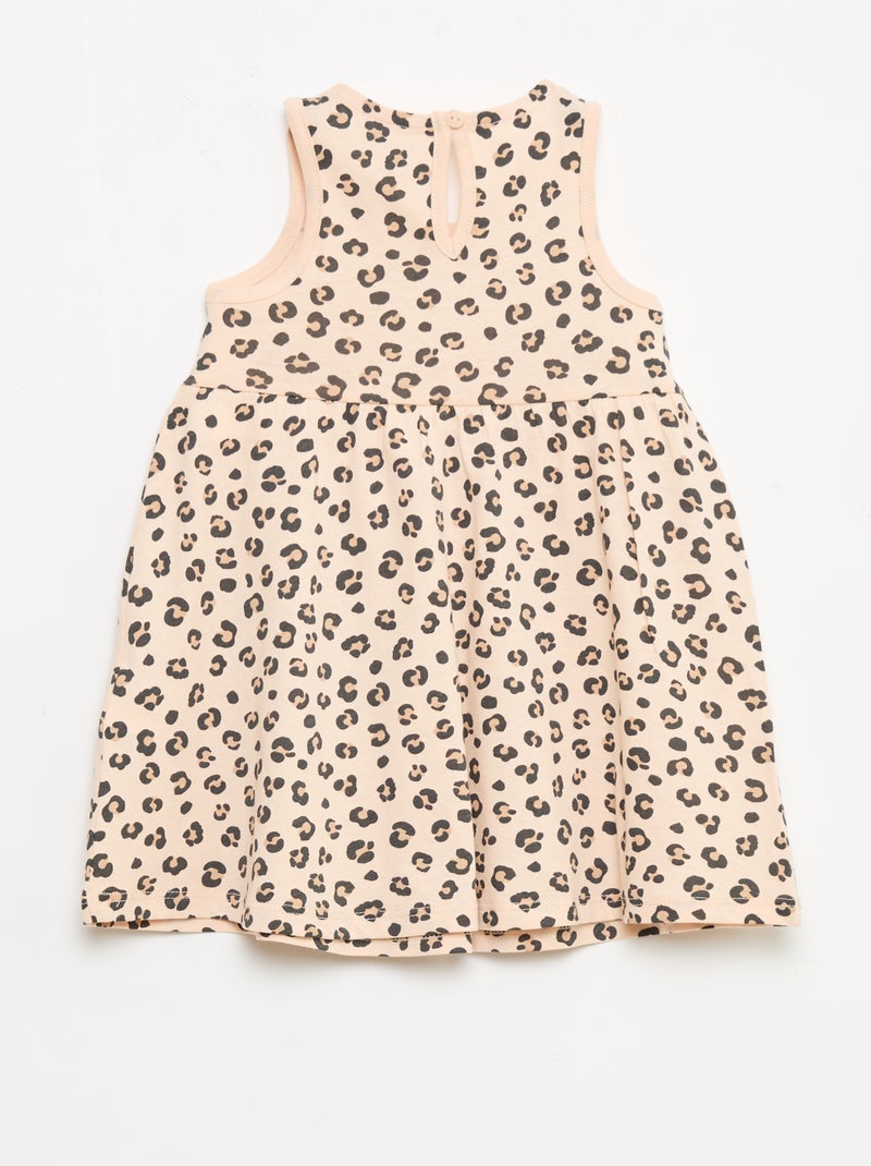 Vestido sin mangas con mensaje Beige - Kiabi