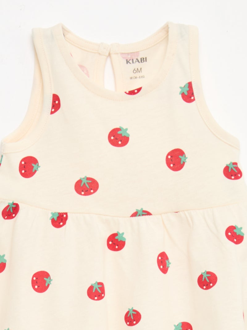 Vestido sin mangas con mensaje Blanco - Kiabi