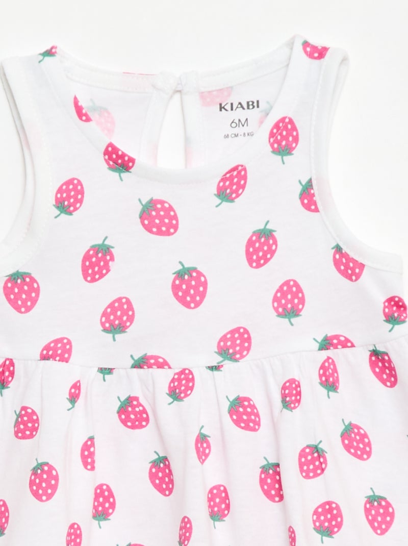 Vestido sin mangas con mensaje Blanco - Kiabi