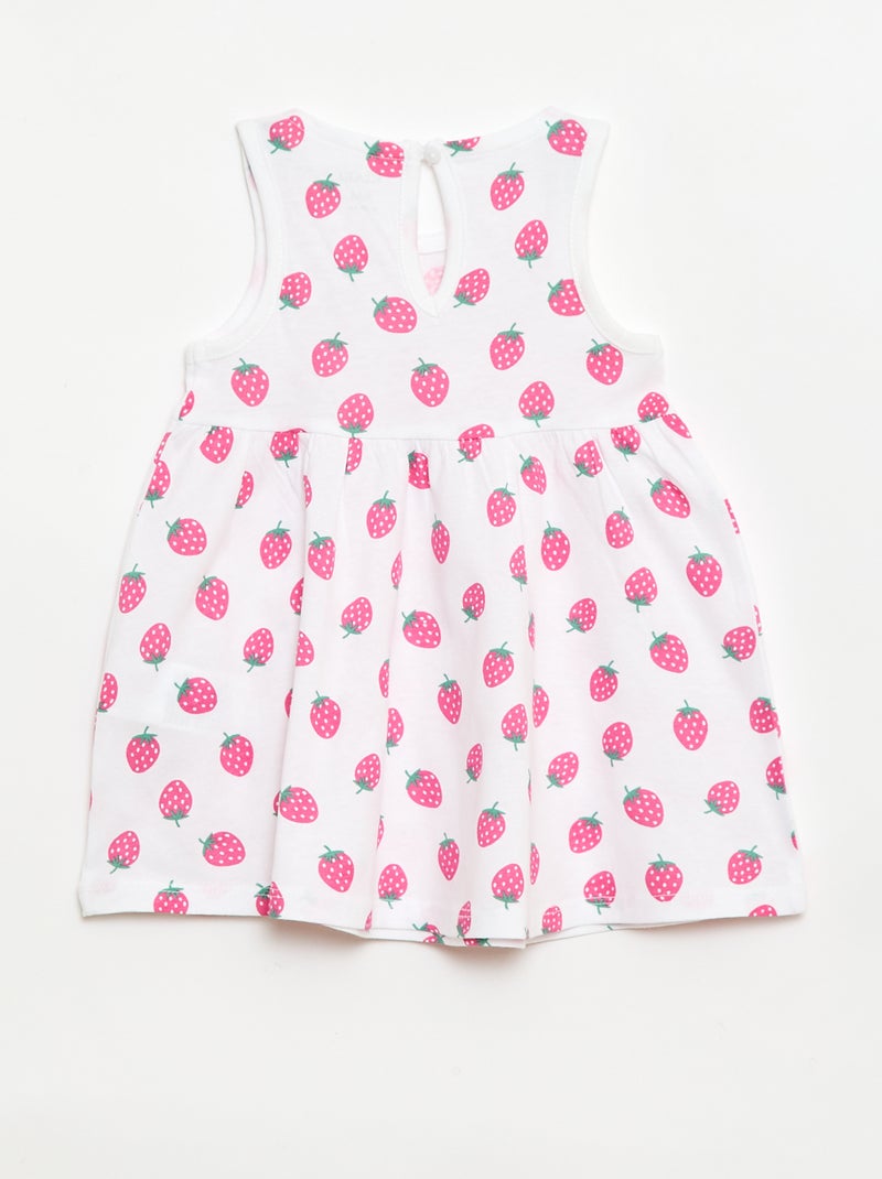 Vestido sin mangas con mensaje Blanco - Kiabi