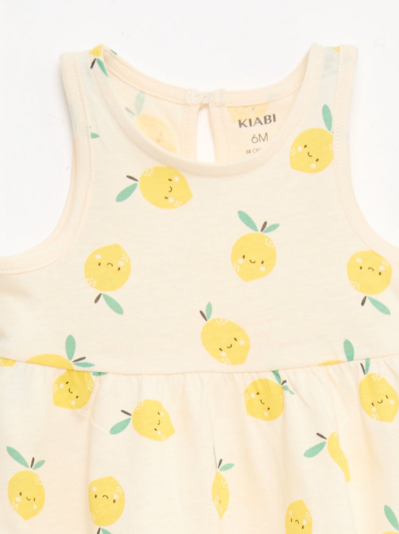 Vestido sin mangas con mensaje Blanco - Kiabi