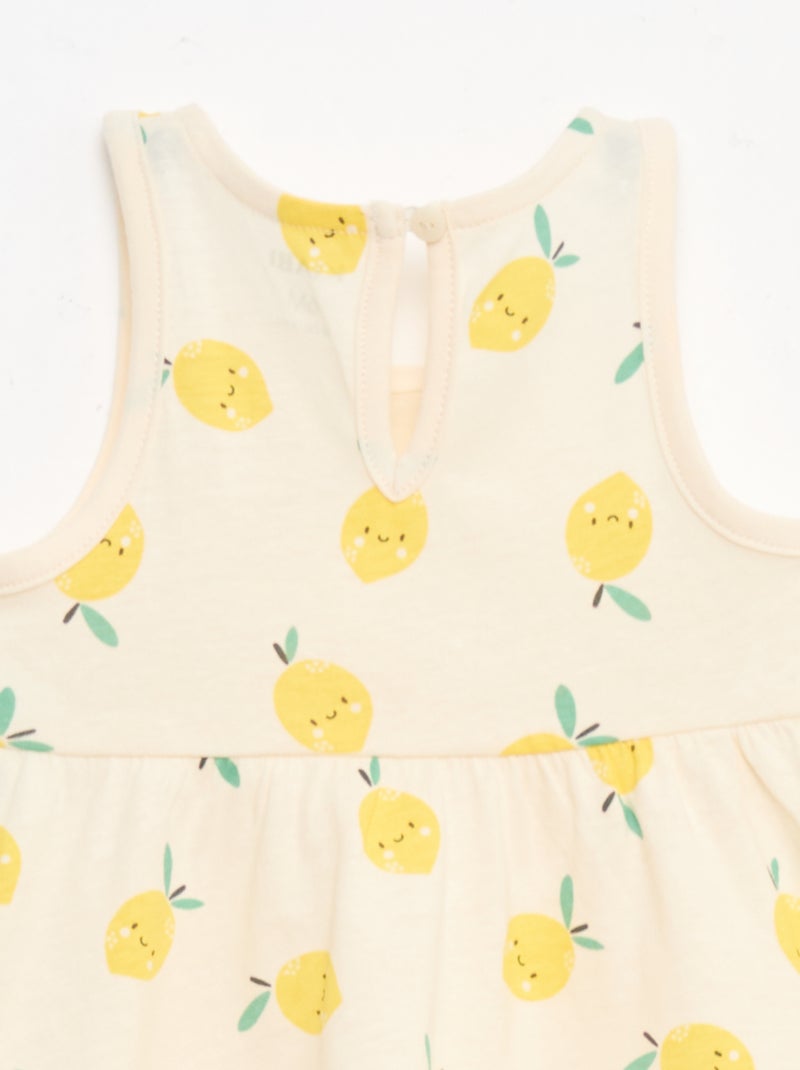 Vestido sin mangas con mensaje Blanco - Kiabi
