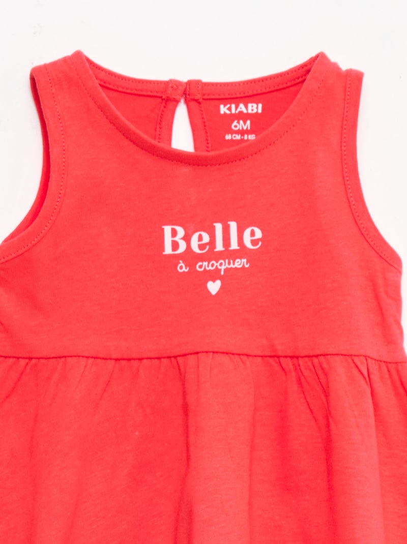 Vestido sin mangas con mensaje Rojo - Kiabi
