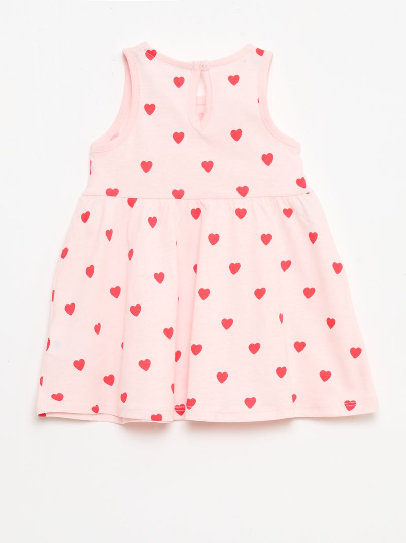 Vestido sin mangas con mensaje Rosa - Kiabi