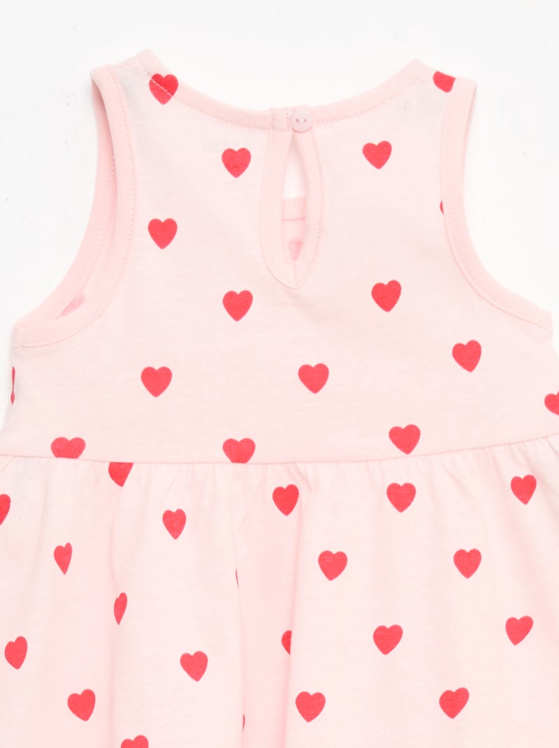 Vestido sin mangas con mensaje Rosa - Kiabi