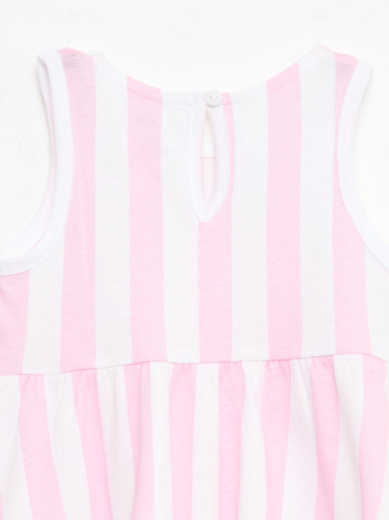 Vestido sin mangas con mensaje Rosa - Kiabi