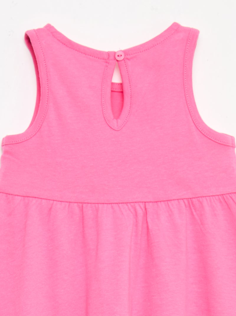 Vestido sin mangas con mensaje Rosa - Kiabi