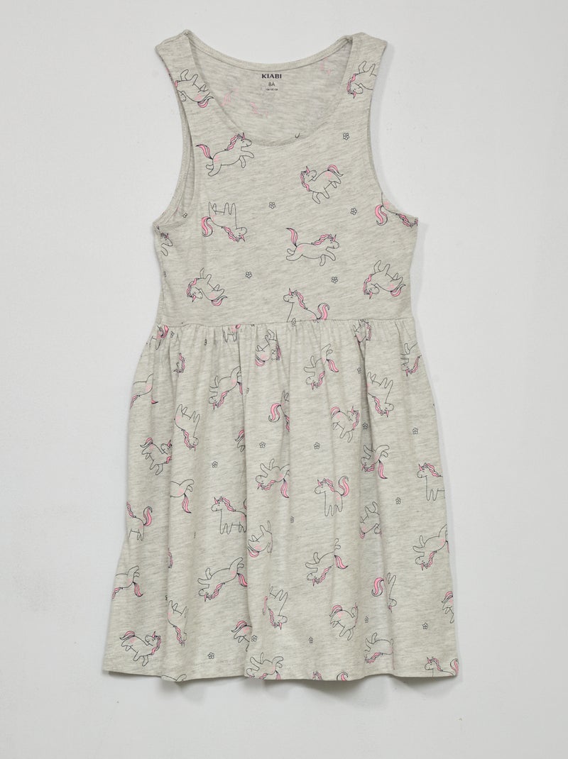 Vestido sin mangas con motivos GRIS - Kiabi