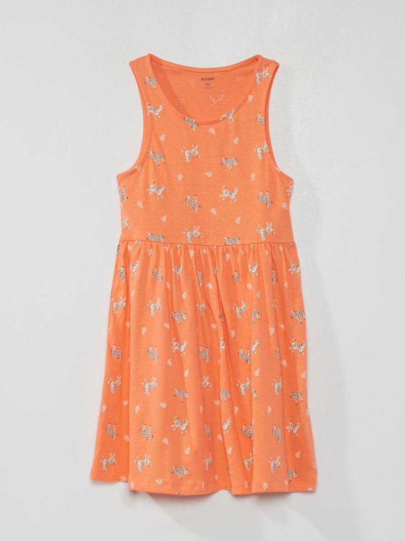 Vestido sin mangas con motivos NARANJA - Kiabi