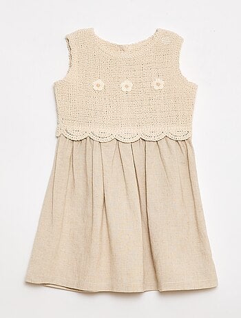 Vestido sin mangas con parte superior de croché